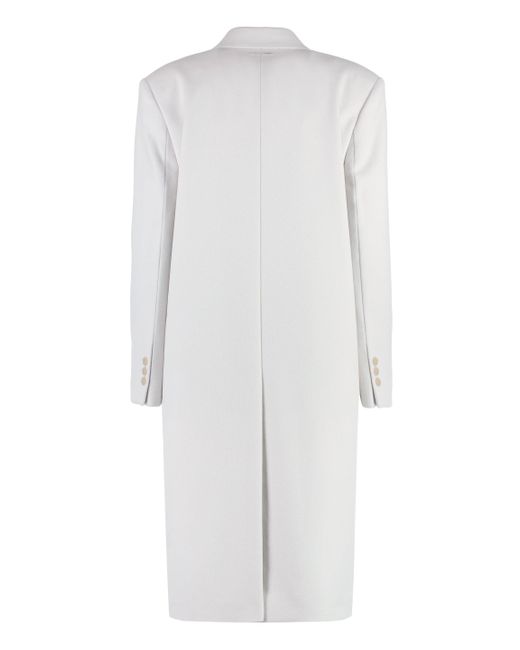 Calvin Klein Gray Double-Breasted Wool Coat