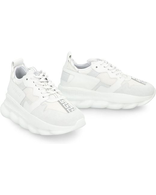 Versace White Chain Reaction Oversize Sneakers