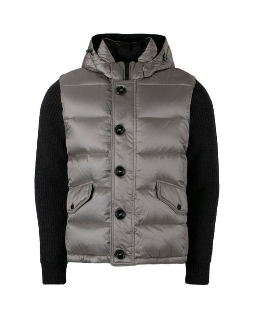 Moorer Black Foscolo Knitted Sleeves Padded Jacket for men