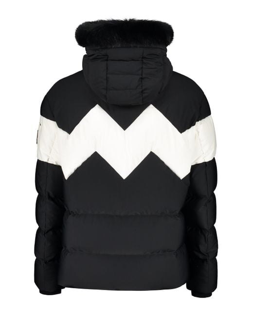 Moose Knuckles Black Strivers Row Hooded Down Jacket for men