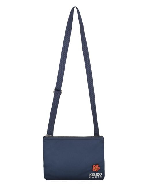 KENZO Blue Fabric Shoulder Bag for men