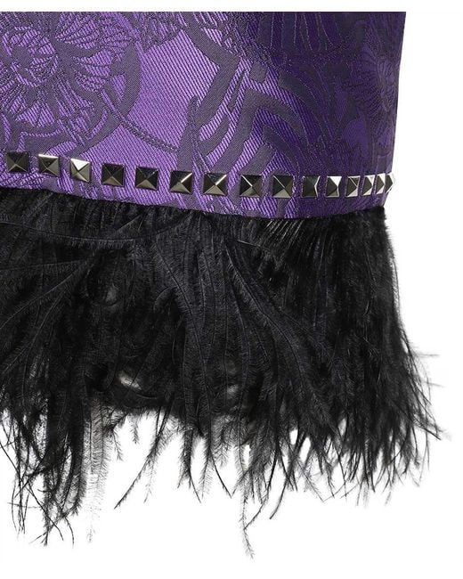 John Richmond Purple Jacquard Skirt