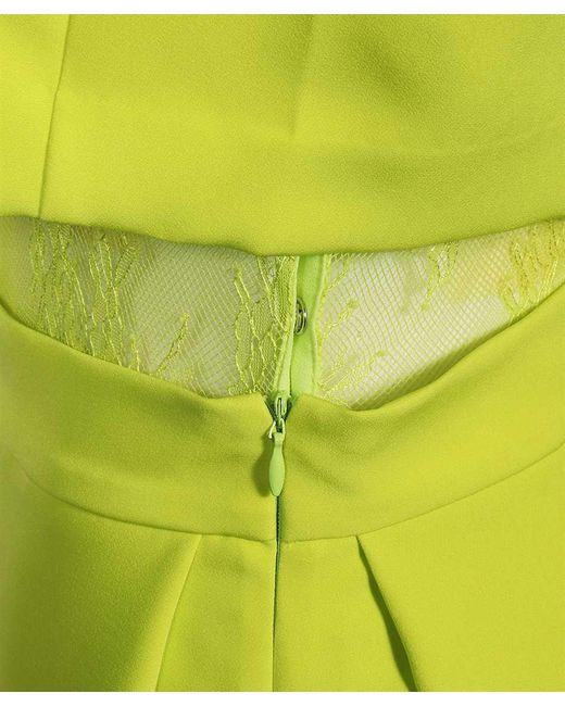 Ermanno Scervino Green Lace Trim Midi Dress