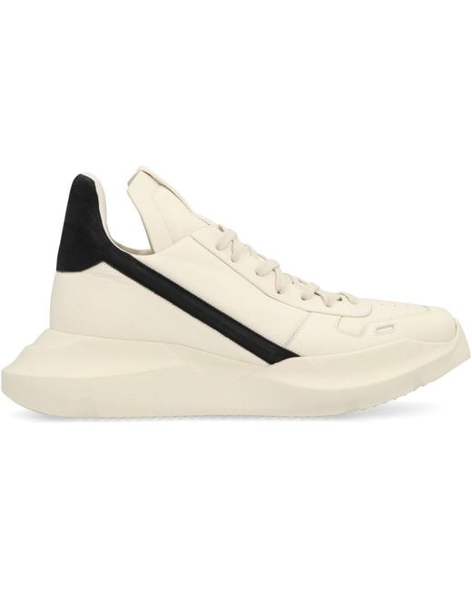Rick Owens Natural Geo Geth Leather High-Top Sneakers for men