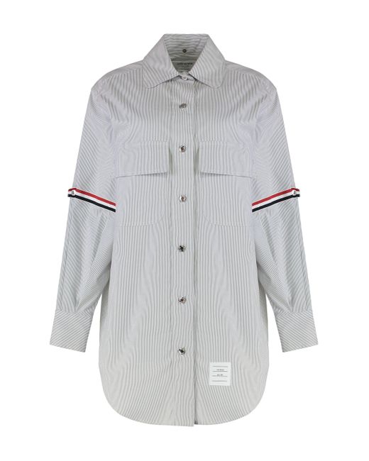 Thom Browne Gray Cotton Shirtdress