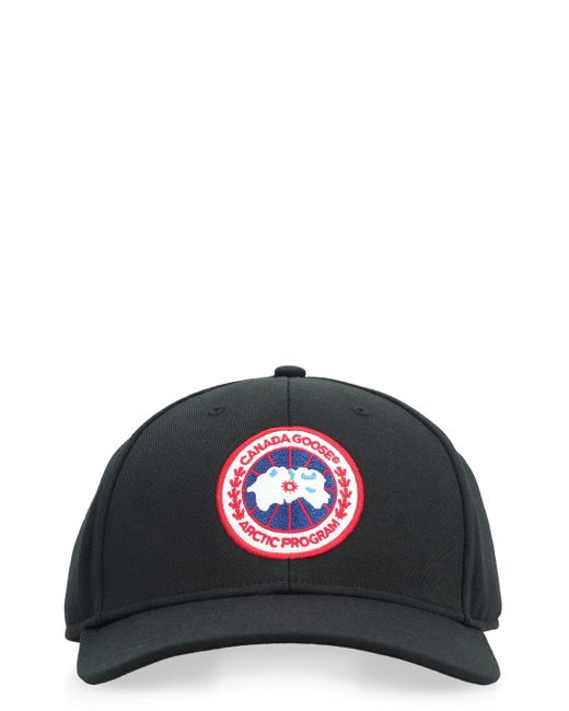 Canada Goose Black Arctic Disc Logo Baseball Cap for men