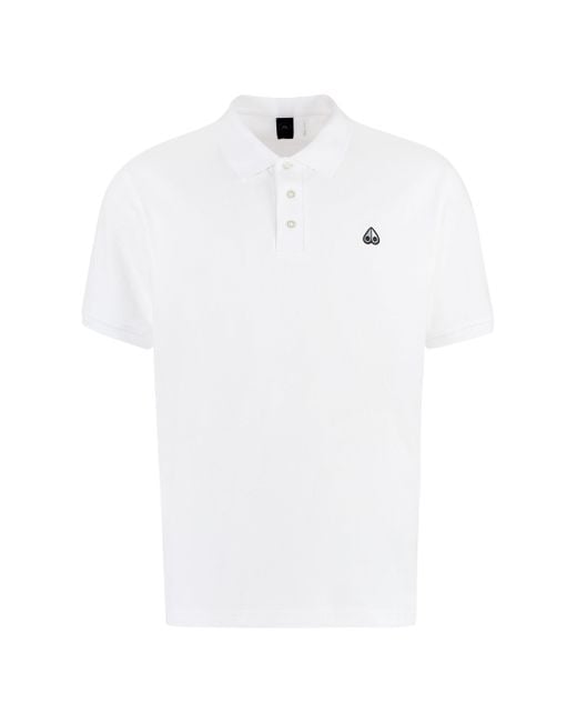 Moose Knuckles White Cotton-Piqué Polo Shirt