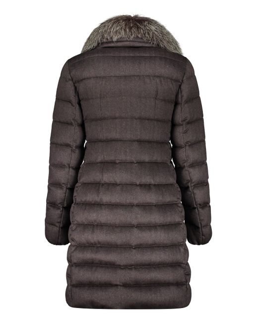 Moorer Gray Zip And Snap Button Fastening Down Jacket