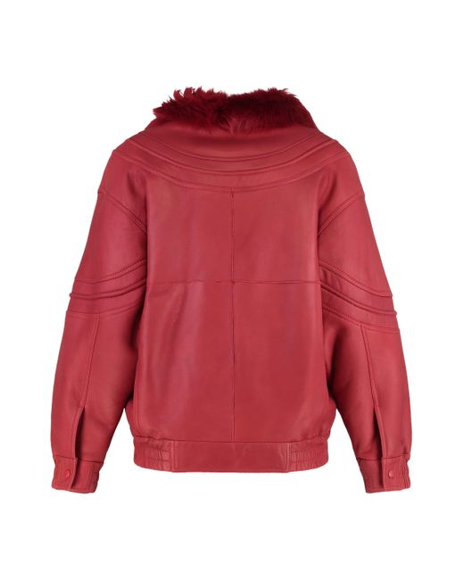 Alberta Ferretti Red Leather Jacket
