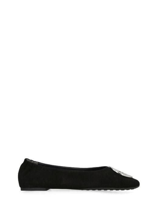Tory Burch Black Claire Suede Ballet Flats