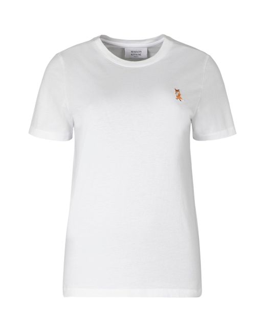 Maison Kitsuné White Cotton Crew-Neck T-Shirt