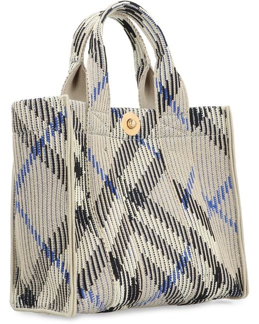 Burberry Blue Check Motif Mini Tote Bag