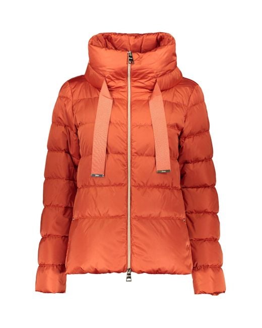 Herno Orange Full Zip Down Jacket