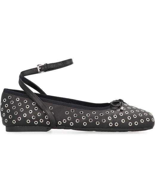 MICHAEL Michael Kors Black Collette Flex Leather Ballet Flats