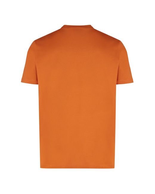 Paul & Shark Orange Cotton Crew-Neck T-Shirt for men