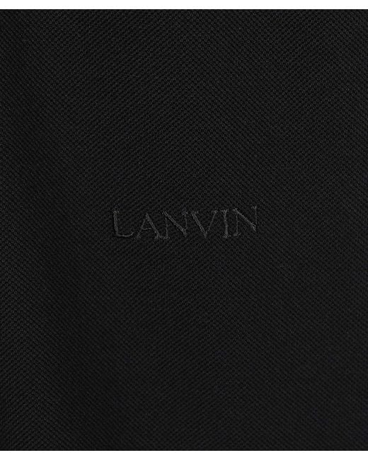 Lanvin Black Cotton Polo Shirt