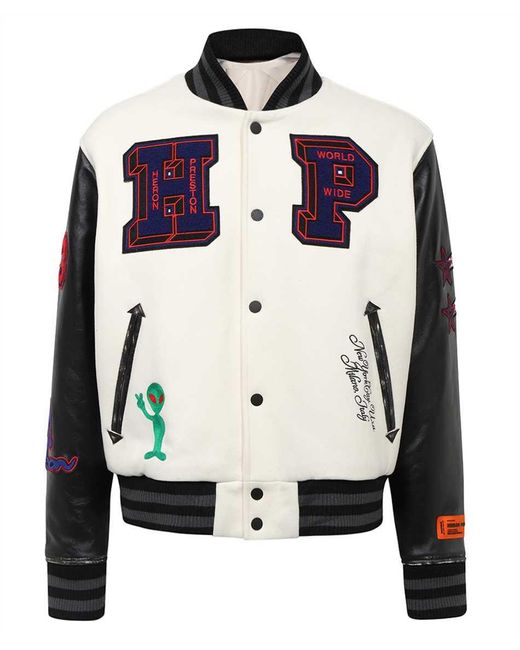 Heron Preston Black Embroidered Bomber Jacket With Appliqué for men