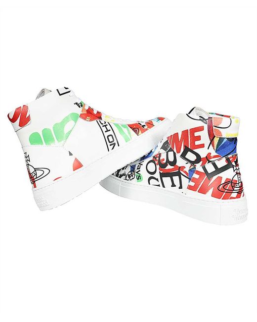 Vivienne Westwood Red Leather High-Top Sneakers