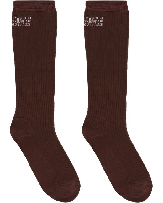 MM6 by Maison Martin Margiela Brown Viscose-Blend Socks