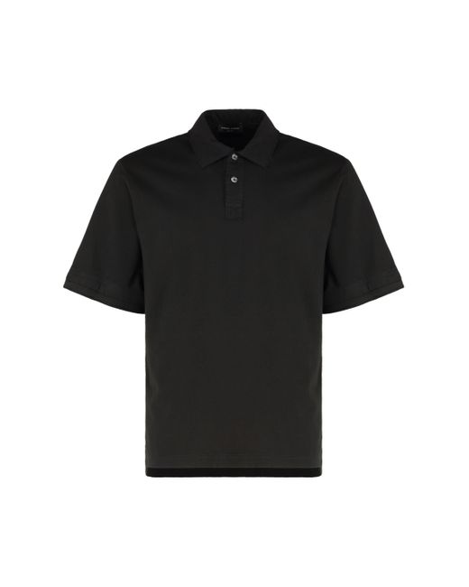 Roberto Collina Black Cotton Polo Shirt