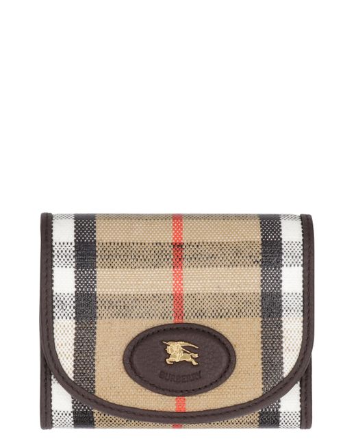 Burberry Brown Highlands Coated Canvas Wallet