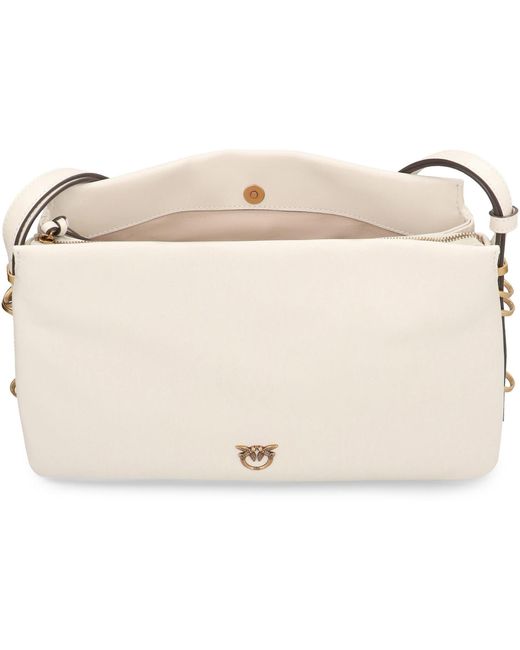 Pinko Natural One, Two, Three Leather Crossbody Bag
