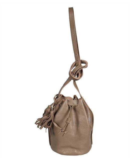 Il Bisonte Metallic Leather Bucket Bag