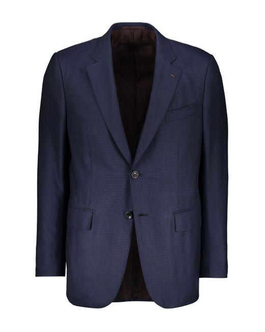 Zegna Blue Single-Breasted Two-Button Jacket for men