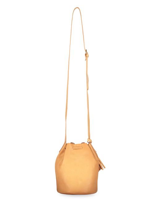Il Bisonte Metallic Leather Bucket Bag