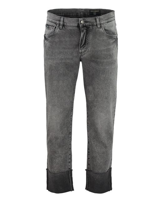 Dolce & Gabbana Gray 5-pocket Slim-fit Jeans for men