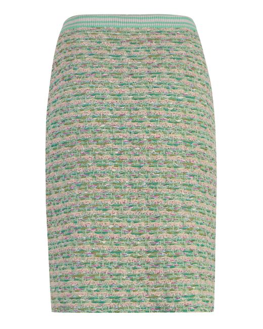 St. John Green Boucle Knit Skirt