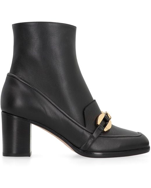 Alberta Ferretti Black Leather Boots