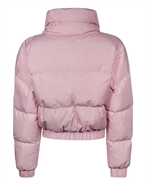 MSGM Pink Full Zip Down Jacket