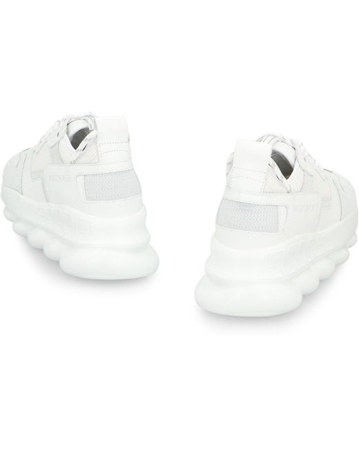 Versace White Chain Reaction Oversize Sneakers