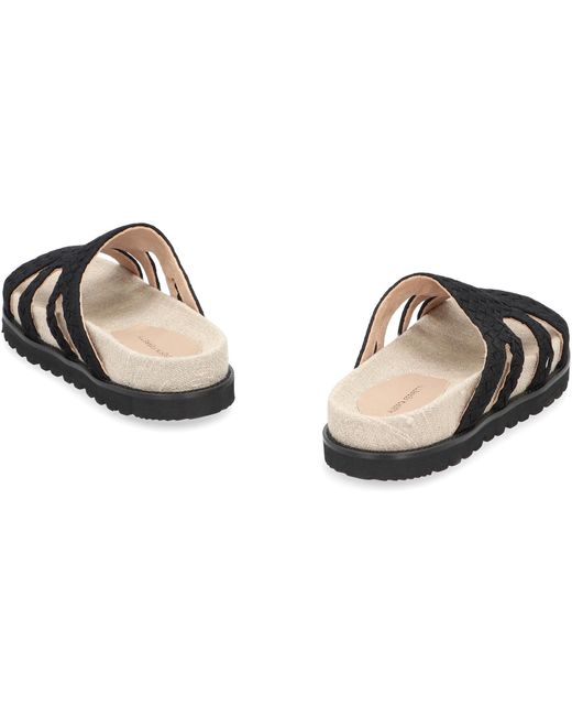 Alberta Ferretti Women's Black Intrecciato Slides