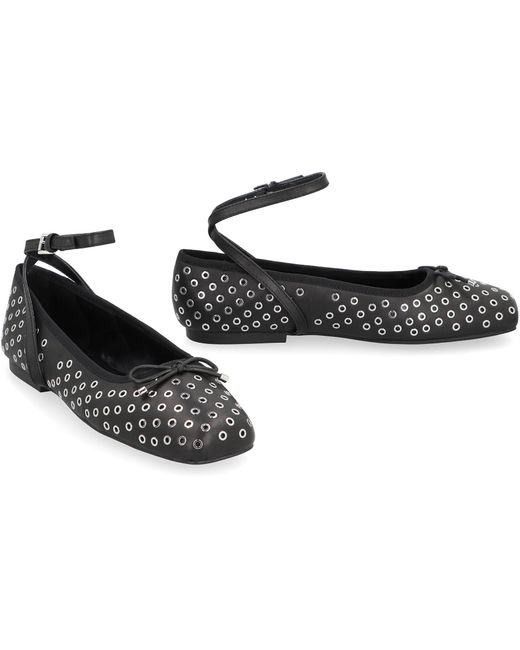 MICHAEL Michael Kors Black Collette Flex Leather Ballet Flats