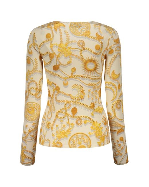 MARINE SERRE Metallic Printed Long-Sleeve Top