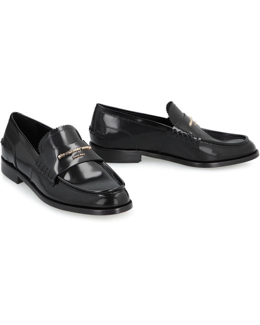 Alexander Wang Black Carter Patent Leather Loafers