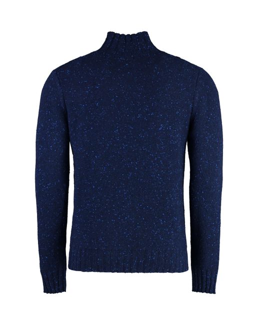 Malo Blue Cashmere Turtleneck Sweater for men