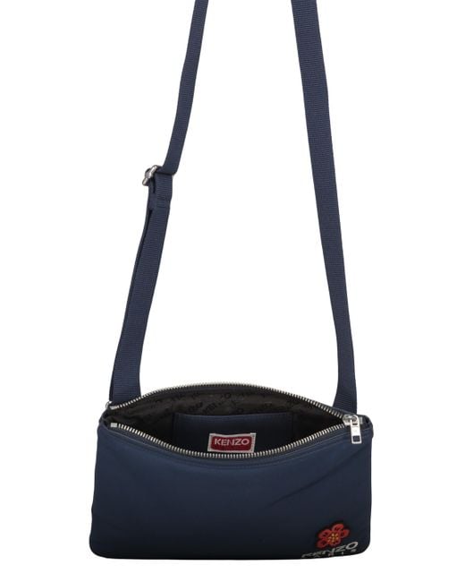 KENZO Blue Fabric Shoulder Bag for men
