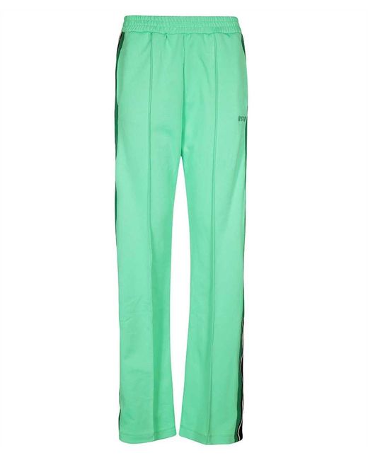 MSGM Green Track-Pants With Decorative Stripes