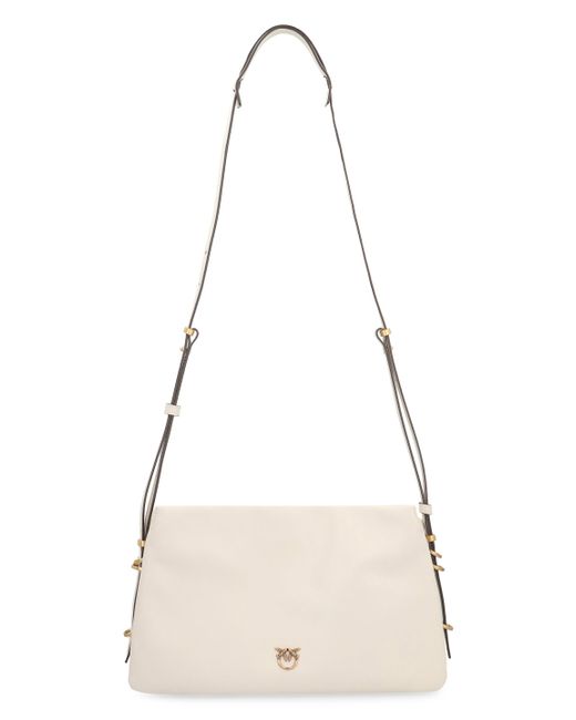 Pinko Natural One, Two, Three Leather Crossbody Bag