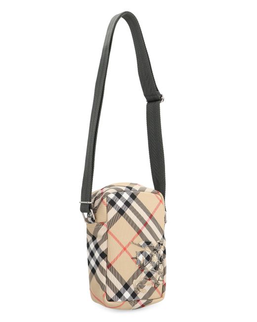 Burberry White Check Fabric Smartphone Case/Shoulder Bad for men