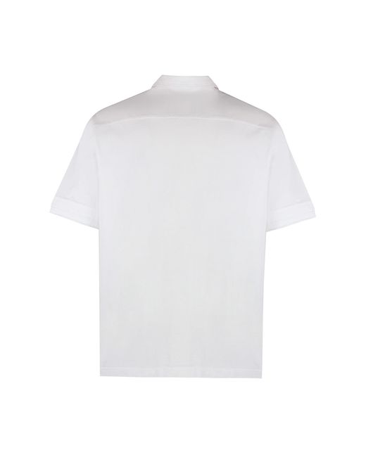 Roberto Collina White Short Sleeve Cotton Polo Shirt for men