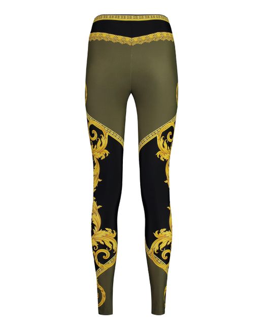 Versace Green Printed Leggings