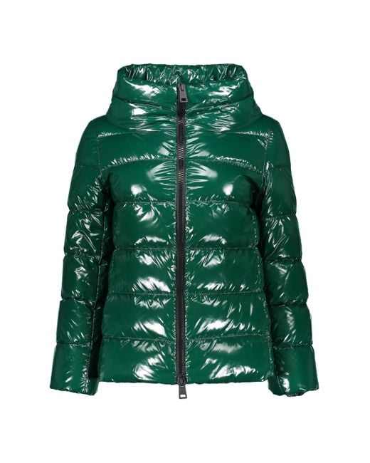 Herno Green Glossy Nylon Down Jacket