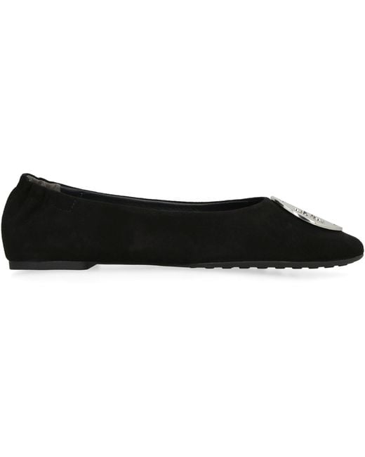 Tory Burch Black Claire Suede Ballet Flats