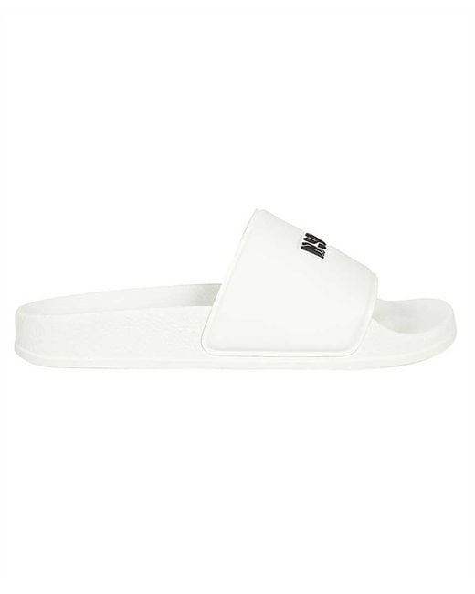 MSGM White Slides With Logo