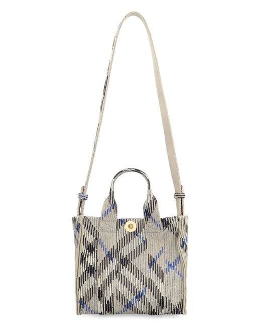 Burberry Blue Check Motif Mini Tote Bag