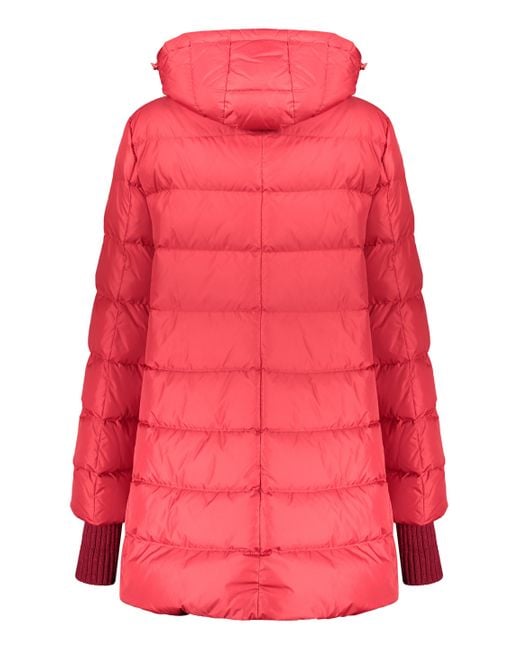 Herno Pink Hooded Full-Zip Down Jacket